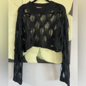 Edikted Black Open-Knit Sweater